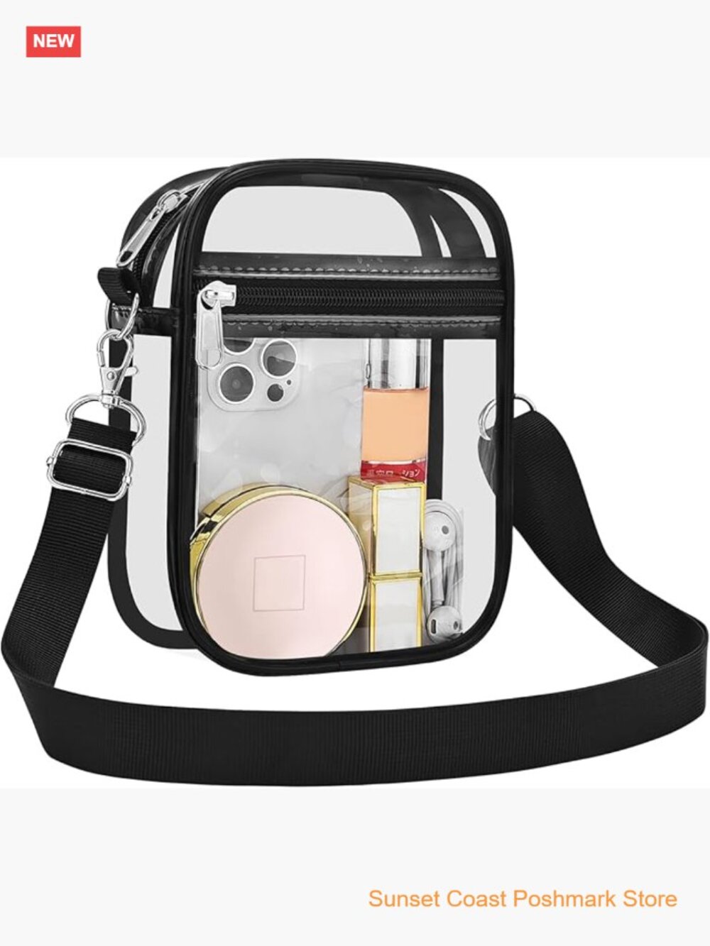 Stadium Approved Clear Messenger Bag Transparent Crossbody PVC